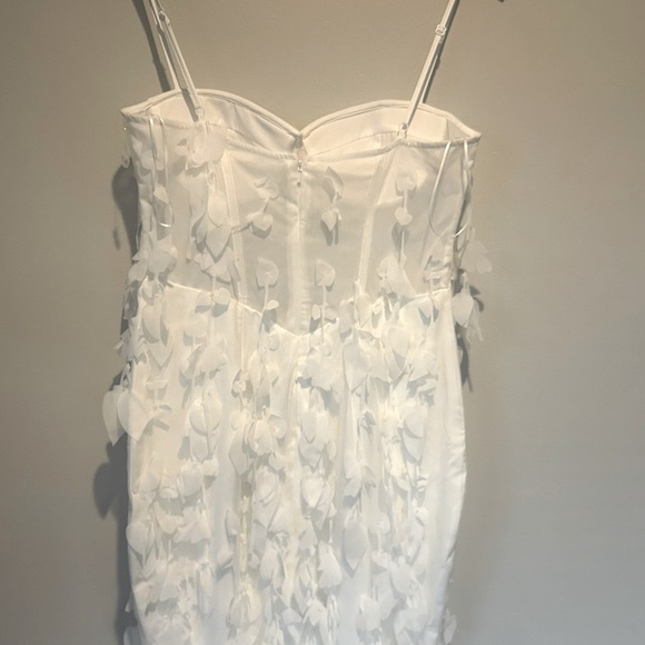 ASOS 3D luxe fringe cupped fishtail maxi dress gown in white Size 6 - Picture 6 of 15